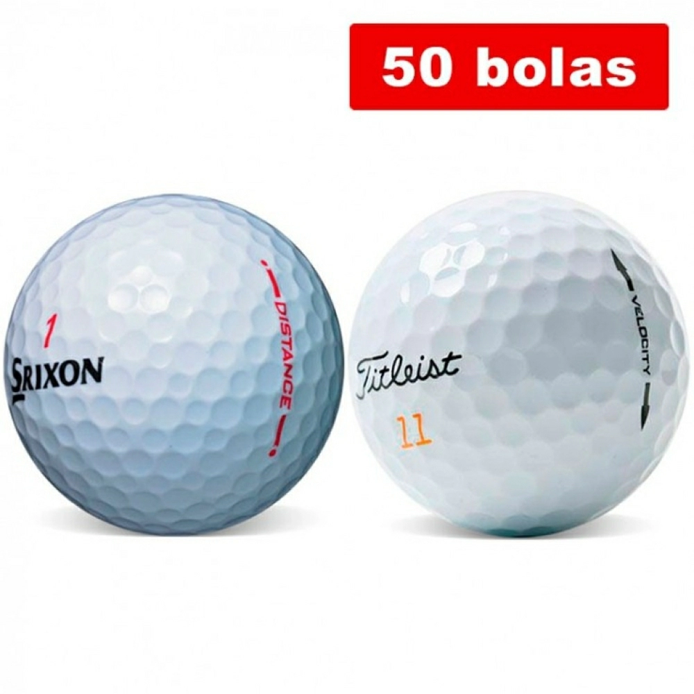 Srixon Distance en Grado Perla + Titleist Velocity en Grado Perla (50 bolas de golf) Srixon Distance en Grado Perla + Titleist Velocity en Grado Perla (50 bolas de golf)